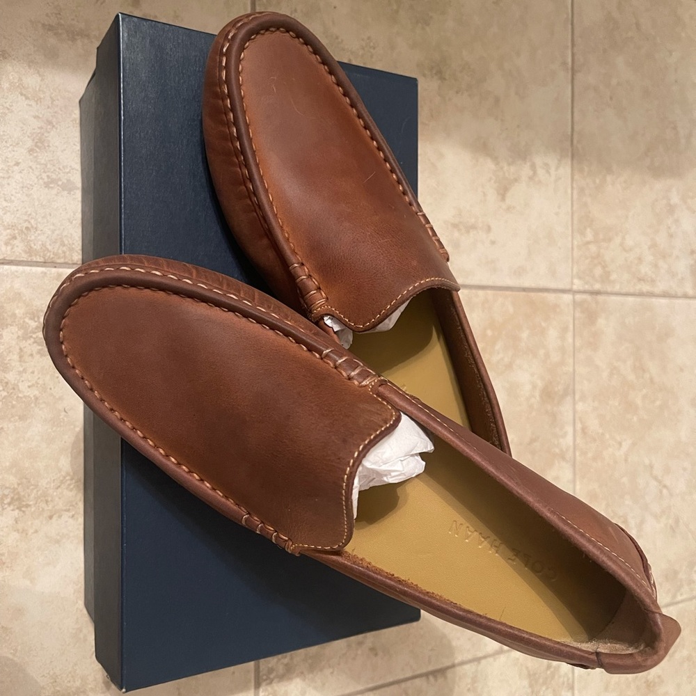 Cole Haan men’s tan loafers NIB never worn!